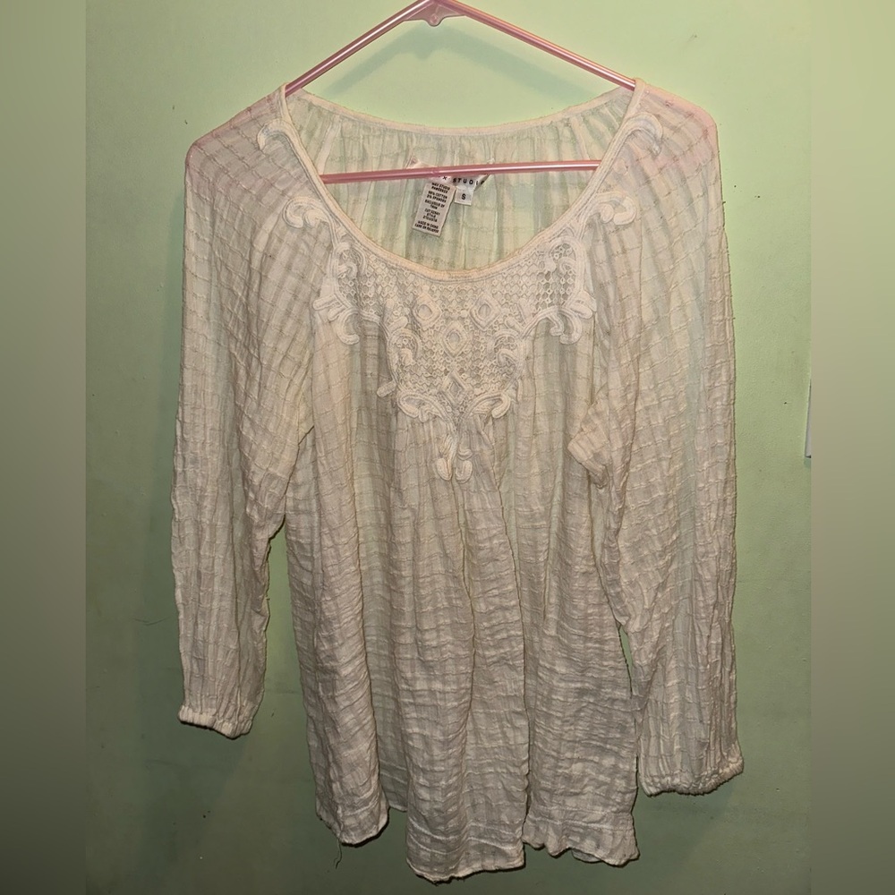 MAX STUDIO WHITE BOHO TOP